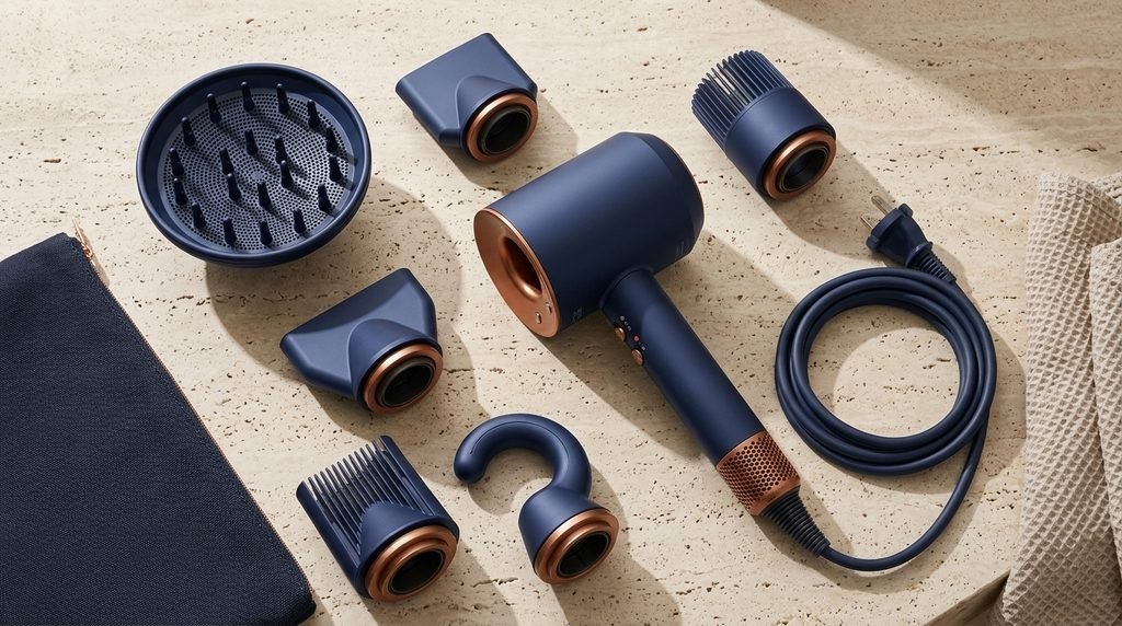 Premium hair dryer and styling accessories for product review
